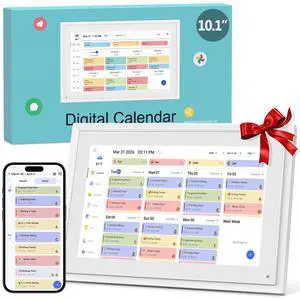 Smart Digital Calendar,10.1"HD Touchscreen Electronic Desk Calendar & Chore Chart, Touchscreen Interactive Display for Family Schedules with Meal Planner & Picture Frame & Lists Smart Digital Calendar,10.1"HD Touchscreen Electronic Desk Calendar & Chore Chart, Touchscreen Interactive Display for Family Schedules with Meal Planner & Picture Frame & Lists