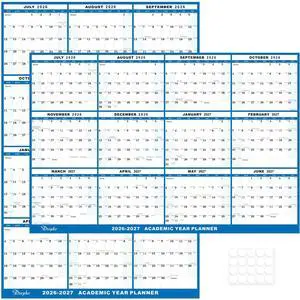 24"x36" Academic Wall Calendar 2026-2027, 12 Months Large Calendar, Wet & Dry Erase Laminated, Vertical/Horizontal Reversible, Yearly Wall Planner with Julian Dates, JULY 2026 to JUNE 2027 ONLY 24"x36" Academic Wall Calendar 2026-2027, 12 Months Large Calendar, Wet & Dry Erase Laminated, Vertical/Horizontal Reversible, Yearly Wall Planner with Julian Dates, JULY 2026 to JUNE 2027 ONLY