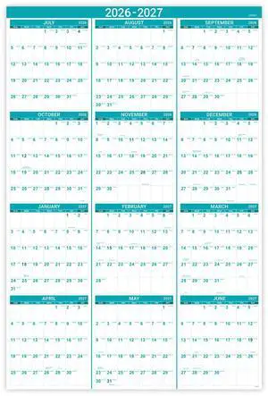 2026-2027 Wall Calendar - Yearly Wall Calendar 2026 with Julian Date, Jul 2026 - Jun 2027, One Page for Organizing, Premium Thick Paper, Vertical, Gift Pocket, 34.8" x 22.8" (Open) 2026-2027 Wall Calendar - Yearly Wall Calendar 2026 with Julian Date, Jul 2026 - Jun 2027, One Page for Organizing, Premium Thick Paper, Vertical, Gift Pocket, 34.8" x 22.8" (Open)