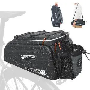 Bike Bags for Bicycle Rear Rack - 10L EVA Hard Shell Waterproof 3-in-1 Ebike Trunk Cargo Pannier Bag with Reflective Strip & Shoulder Strap for Commuter Travel Outdoor Cycling Accessories Bike Bags for Bicycle Rear Rack - 10L EVA Hard Shell Waterproof 3-in-1 Ebike Trunk Cargo Pannier Bag with Reflective Strip & Shoulder Strap for Commuter Travel Outdoor Cycling Accessories