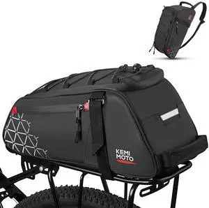 Rear Bike Rack Bag - 8L PVC Water Resistant Ebike Bags for Bicycle Rear Rack, Bicycle Trunk Pannier for Commuter Travel Shopping and Cycling (Black) Rear Bike Rack Bag - 8L PVC Water Resistant Ebike Bags for Bicycle Rear Rack, Bicycle Trunk Pannier for Commuter Travel Shopping and Cycling (Black)