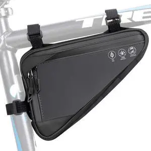 Bike Frame Storage Bag, Water Resistant Reflective Bicycle Triangle Bag with Two Side Pockets, Strap-On Under Seat Tool Accessories Pouch for Mountain Road Bike Trip (2L) Bike Frame Storage Bag, Water Resistant Reflective Bicycle Triangle Bag with Two Side Pockets, Strap-On Under Seat Tool Accessories Pouch for Mountain Road Bike Trip (2L)
