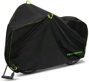 Bike Cover Waterproof Outdoor Storage for 1/2/3 Bikes, Bicycle Cover Rain Sun UV Dust Wind Proof with Storage Bag for Mountain Road Bike/Ebike (210D Black+Green, XL Size for 1 bike) Bike Cover Waterproof Outdoor Storage for 1/2/3 Bikes, Bicycle Cover Rain Sun UV Dust Wind Proof with Storage Bag for Mountain Road Bike/Ebike (210D Black+Green, XL Size for 1 bike)