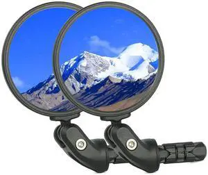 Black Convex Rearview Mirrors, 2PCS Adjustable Handlebar Bicycle Mirrors for Road, Mountain, Scooter Bikes Black Convex Rearview Mirrors, 2PCS Adjustable Handlebar Bicycle Mirrors for Road, Mountain, Scooter Bikes
