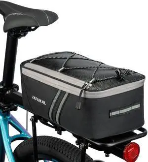 Rear Bike Rack Bag with Rain Cover, 7L/9L/10L/12L Waterproof Bicycle Ebike Saddle Bag Cycling Pannier Trunk Carrier with Reflector & Adjustable Cord for Commuter Travel Outdoor Rear Bike Rack Bag with Rain Cover, 7L/9L/10L/12L Waterproof Bicycle Ebike Saddle Bag Cycling Pannier Trunk Carrier with Reflector & Adjustable Cord for Commuter Travel Outdoor