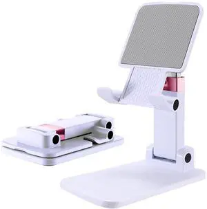Phone Stand for Desk, Cell Phone Holder Adjustable Office Cellphone Stand for Desk Adjustable Tablet Stands Compact Design for iPhone iPad Android Devices Under 12", White Phone Stand for Desk, Cell Phone Holder Adjustable Office Cellphone Stand for Desk Adjustable Tablet Stands Compact Design for iPhone iPad Android Devices Under 12", White