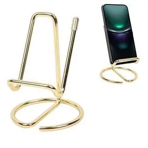 Phone Stand for Desk, Sturdy Metal Gold-Plated Phone Stand for Office Desk, Hands-Free Phone Charging Holder for Phone Calling and Watching Videos Phone Stand for Desk, Sturdy Metal Gold-Plated Phone Stand for Office Desk, Hands-Free Phone Charging Holder for Phone Calling and Watching Videos
