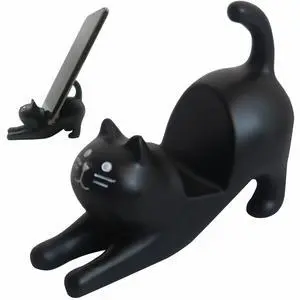 Cute Cell Phone Holder Stand for Desk, iPhone Mount for Office Tablet Accessories Gifts, Cool Desktop Decor Gadgets to Support Your Cellphone for Men Women Boys Girls - Kawaii Black Cat Cute Cell Phone Holder Stand for Desk, iPhone Mount for Office Tablet Accessories Gifts, Cool Desktop Decor Gadgets to Support Your Cellphone for Men Women Boys Girls - Kawaii Black Cat