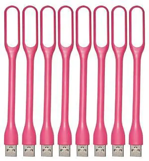 Flexible Mini USB LED Lamp Light Portable Night Light Compatible for Power Bank, Laptop, Notebook, Reading, Computer Keyboard USB Reading Light (8pcs, Pink) Flexible Mini USB LED Lamp Light Portable Night Light Compatible for Power Bank, Laptop, Notebook, Reading, Computer Keyboard USB Reading Light (8pcs, Pink)