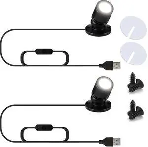 USB Powered Mini Spotlights for Displays 2-Pack 5V Small LED Spot Lights Indoor, 7 Color Options, Compact USB Spotlight for Display Cases, Shelves, Cabinets, and Artwork (2PACK White Light) USB Powered Mini Spotlights for Displays 2-Pack 5V Small LED Spot Lights Indoor, 7 Color Options, Compact USB Spotlight for Display Cases, Shelves, Cabinets, and Artwork (2PACK White Light)