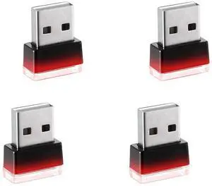 4 PCS USB LED Car Interior Atmosphere Lamp, Portable Plug-in 5V USB Car LED Interior Lighting Night Lamp, Mini U SB Ambient Lighting Decor for Home C ar Laptop Keyboard (Red) 4 PCS USB LED Car Interior Atmosphere Lamp, Portable Plug-in 5V USB Car LED Interior Lighting Night Lamp, Mini U SB Ambient Lighting Decor for Home C ar Laptop Keyboard (Red)