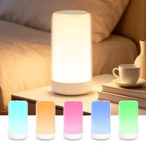Touch Bedside Table Lamp, LED RGB Color Changing Night Light with Stepless Dimming and Memory, Portable Cordless Warm Night Light, Rechargeable Nightstand Lamp for Bedroom Living Room Touch Bedside Table Lamp, LED RGB Color Changing Night Light with Stepless Dimming and Memory, Portable Cordless Warm Night Light, Rechargeable Nightstand Lamp for Bedroom Living Room