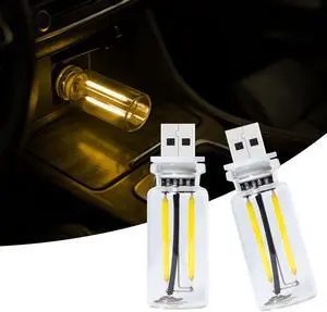 2 Packs USB Light for Car, Touch Dimmable Car Interior Ambient Lights - Portable Mini USB LED Light Bulb, Retro Glass Bottle Night Light for Vehicle, Bedroom, Hallway, Camping(Yellow) 2 Packs USB Light for Car, Touch Dimmable Car Interior Ambient Lights - Portable Mini USB LED Light Bulb, Retro Glass Bottle Night Light for Vehicle, Bedroom, Hallway, Camping(Yellow)