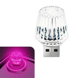 USB LED Car Interior Atmosphere Lamp, Plug and Play Compact Night Ambient Light, Portable Mini Atmosphere Lamp, Automotive Dashboard Decoration Accessories for Most Cars (Pink) USB LED Car Interior Atmosphere Lamp, Plug and Play Compact Night Ambient Light, Portable Mini Atmosphere Lamp, Automotive Dashboard Decoration Accessories for Most Cars (Pink)
