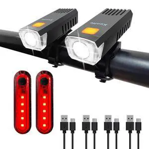 4 Pack USB-C Rechargeable Bike Lights Head Lights for Night Riding Men Women & Kids 3 Lights Modes as a Safety Indicator Light for Skateboards Strollers and Wheelchairs 4 Pack USB-C Rechargeable Bike Lights Head Lights for Night Riding Men Women & Kids 3 Lights Modes as a Safety Indicator Light for Skateboards Strollers and Wheelchairs