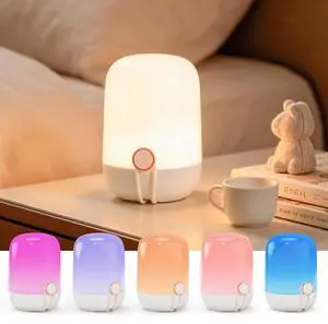 Portable Night Light, Touch Bedside Small Lamp, LED Table Lamp with Warm Light and Color Changing Mode, Rechargeable Smart Nightstand Lamp for Bedroom Nursery Living Room Portable Night Light, Touch Bedside Small Lamp, LED Table Lamp with Warm Light and Color Changing Mode, Rechargeable Smart Nightstand Lamp for Bedroom Nursery Living Room