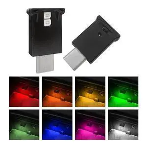 2 Pcs Mini USB LED Ambient Light, Adjustable 8 Colors RGB Dynamic Gradient Brightness, Car USB Type C Interior Atmosphere Lamp, Replace Lighting Parts for Laptop Keyboard Night Home Office Decoration 2 Pcs Mini USB LED Ambient Light, Adjustable 8 Colors RGB Dynamic Gradient Brightness, Car USB Type C Interior Atmosphere Lamp, Replace Lighting Parts for Laptop Keyboard Night Home Office Decoration
