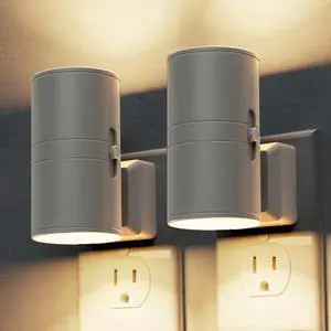 Night Light Plug in, Night Lights Plug into Wall, Light Sensor, Cement Gray Housing, Soft White Nightlight, 100LM Dimmable Nightlights for Hallway Bedroom Bathroom, 2 Pack Night Light Plug in, Night Lights Plug into Wall, Light Sensor, Cement Gray Housing, Soft White Nightlight, 100LM Dimmable Nightlights for Hallway Bedroom Bathroom, 2 Pack