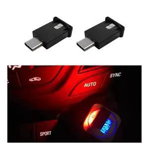 2 PCS USB Type C LED Ambient Light, 8 Colors RGB Dynamic Gradient Brightness Interior Atmosphere Lamp, Mini Adjustable Car Accessories Replace Lighting Parts for Home Laptop 2 PCS USB Type C LED Ambient Light, 8 Colors RGB Dynamic Gradient Brightness Interior Atmosphere Lamp, Mini Adjustable Car Accessories Replace Lighting Parts for Home Laptop