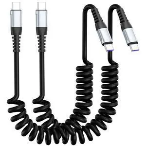 Coiled USB C to USB C Cable 3FT 2 Pack,60W Type C Fast Charging USB C Charger Cable for Car, USBC to USBC Cable for iPhone 17/16/15/Pro/Pro Max Samsung Galaxy S25/24 Coiled USB C to USB C Cable 3FT 2 Pack,60W Type C Fast Charging USB C Charger Cable for Car, USBC to USBC Cable for iPhone 17/16/15/Pro/Pro Max Samsung Galaxy S25/24