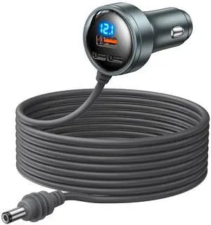 Starlink Mini Car Adapter, 10FT DC Cable with Digital Voltage Display, 4-in-1 12-24V Cigarette Lighter, USB-C PD45W & USB-A 18W Fast Charging for Car/Truck/RV, 18AWG for Outdoor Starlink Mini Car Adapter, 10FT DC Cable with Digital Voltage Display, 4-in-1 12-24V Cigarette Lighter, USB-C PD45W & USB-A 18W Fast Charging for Car/Truck/RV, 18AWG for Outdoor