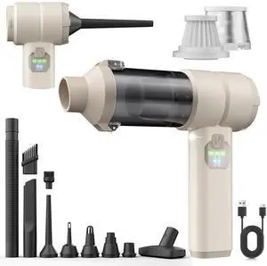 Car Vacuum, Handheld Car Vacuum Cleaner Cordless with Brushless Motor, 20000PA Suction High Power Rechargeable Vacuum Cleaner & Air Duster, 4-in-1 Portable Mini Hand Vacuum Blower with LED Display Car Vacuum, Handheld Car Vacuum Cleaner Cordless with Brushless Motor, 20000PA Suction High Power Rechargeable Vacuum Cleaner & Air Duster, 4-in-1 Portable Mini Hand Vacuum Blower with LED Display