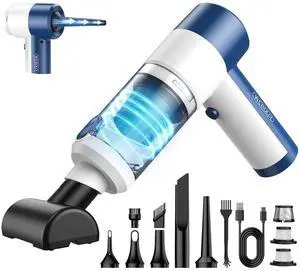Car Vacuum/Air Duster Portable Cordless - 16000PA High Power Handheld Vacuum with 85,000RPM Brushless Motor, 4-in-1 Rechargeable Mini Vacuum & Blower & Pump for Car Detailing, Home, Office, Pet Hair Car Vacuum/Air Duster Portable Cordless - 16000PA High Power Handheld Vacuum with 85,000RPM Brushless Motor, 4-in-1 Rechargeable Mini Vacuum & Blower & Pump for Car Detailing, Home, Office, Pet Hair