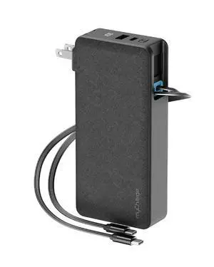 RetractaCharger 20000mAh Portable Charger Power Bank for Laptops, Phones & Tablets with 28-inch Retractable Dual USB-C Cables | Premium Fabric | Built-in Wall Plug | 30W PD Fast Charging RetractaCharger 20000mAh Portable Charger Power Bank for Laptops, Phones & Tablets with 28-inch Retractable Dual USB-C Cables | Premium Fabric | Built-in Wall Plug | 30W PD Fast Charging