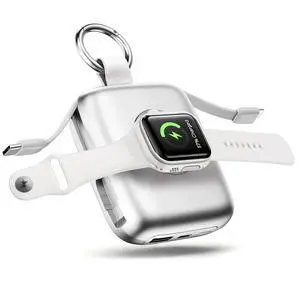 Portable Charger, 10000mAh 22.5W Max Fast Charging Power Bank with Built in Cables, Travel Essentials Keychain Battery Pack for iPhone 17/16/15/14/13/12 and Apple Watch Ultra/11/10/9/8/7/6/5, Silver Portable Charger, 10000mAh 22.5W Max Fast Charging Power Bank with Built in Cables, Travel Essentials Keychain Battery Pack for iPhone 17/16/15/14/13/12 and Apple Watch Ultra/11/10/9/8/7/6/5, Silver