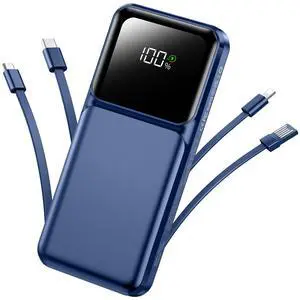 Portable Charger Power Bank with Built in Cable 20000mAh Fast Charging Portable Charger Power Bank with Built in Cable 20000mAh Fast Charging