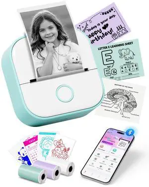 Mini Sticker Printer - T02 Mini Thermal Printer Portable Label Printer Bluetooth Sticker Maker for Kids Sticker Box, Print Pods AI Sticker Maker for Gifts, Study Note, Journaling Supplies, DIY, Photos Mini Sticker Printer - T02 Mini Thermal Printer Portable Label Printer Bluetooth Sticker Maker for Kids Sticker Box, Print Pods AI Sticker Maker for Gifts, Study Note, Journaling Supplies, DIY, Photos