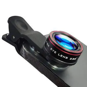 Phone Camera Lens, Clip on Cell HD Phone Fisheye Lens kit, 235° Fisheye Lens for Most iPhone Android Samsung Phones and Smartphones Phone Camera Lens, Clip on Cell HD Phone Fisheye Lens kit, 235° Fisheye Lens for Most iPhone Android Samsung Phones and Smartphones