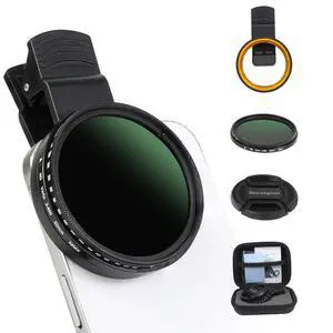 52MM Variable ND2-ND400 Filter, Ultra Slim Multi-Coated Adjustable Neutral Density Filter, Clip-on Phone Lens ND Filter Kit, Compatible for iPhone 15 14 13 12 11, Google Pixel and Other Smart Phones 52MM Variable ND2-ND400 Filter, Ultra Slim Multi-Coated Adjustable Neutral Density Filter, Clip-on Phone Lens ND Filter Kit, Compatible for iPhone 15 14 13 12 11, Google Pixel and Other Smart Phones