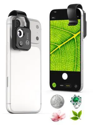Phone Microscope 200X with LED Light & CPL Filter, Pocket Microscope Camera Attachment for iPhone & Android, No App Needed, STEM Science Gift for Kids, Coin, Jewelry, Plants, Small Objects Inspection Phone Microscope 200X with LED Light & CPL Filter, Pocket Microscope Camera Attachment for iPhone & Android, No App Needed, STEM Science Gift for Kids, Coin, Jewelry, Plants, Small Objects Inspection