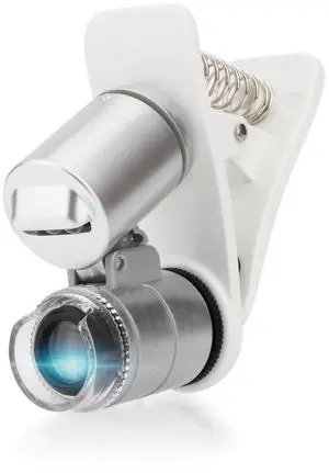 Clip-On Type Loupe 60X Zoom Microscopes Jewelers Magnifier Universal Micro Lens Jewelry Magnifying Glass with LED/UV Lights for Mobile iPhone Samsung More Smartphones Clip-On Type Loupe 60X Zoom Microscopes Jewelers Magnifier Universal Micro Lens Jewelry Magnifying Glass with LED/UV Lights for Mobile iPhone Samsung More Smartphones