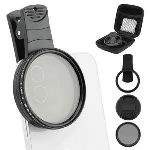52MM Variable ND2-ND400 Filter, Clip-on Phone Lens ND Filter Kit Multi-Coated Adjustable Neutral Density Filter Compatible with iPhoneSamsung/Android Smartphones(Color:Black) 52MM Variable ND2-ND400 Filter, Clip-on Phone Lens ND Filter Kit Multi-Coated Adjustable Neutral Density Filter Compatible with iPhoneSamsung/Android Smartphones(Color:Black)