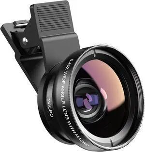 Black Phone Micro Angle Camera Lens - Micro Lens 0.45x for iPhone Samsung and Android - Phone Lens Attachment for Video or Photo Shooting - iPhone Camera Lens Accessory with Clip-on Black Phone Micro Angle Camera Lens - Micro Lens 0.45x for iPhone Samsung and Android - Phone Lens Attachment for Video or Photo Shooting - iPhone Camera Lens Accessory with Clip-on