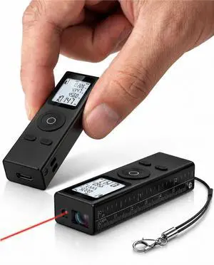 Ray, Mini Laser Measuring Tool, 2.7in 1oz Pocket Size Keychain Laser Tape Measure, Great Gift, ±2mm 100ft Digital Tape Measure, in/FT/M, No App, Metal Body, Backlit Display, USB-C Rechargeable Ray, Mini Laser Measuring Tool, 2.7in 1oz Pocket Size Keychain Laser Tape Measure, Great Gift, ±2mm 100ft Digital Tape Measure, in/FT/M, No App, Metal Body, Backlit Display, USB-C Rechargeable