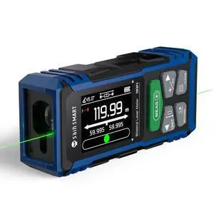 Dual Laser Measuring Tool, 393Ft Green Bilateral Distance Meter with Backlit LCD, Rechargeable, Multi-Unit, Electronic Level, Length/Area/Volume/Angle Sensor/PC Data Transfer, Laser Class 2 Dual Laser Measuring Tool, 393Ft Green Bilateral Distance Meter with Backlit LCD, Rechargeable, Multi-Unit, Electronic Level, Length/Area/Volume/Angle Sensor/PC Data Transfer, Laser Class 2