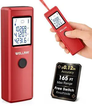 Laser Measuring Tool, 165FT/50M Laser Measure Tool with ±1/8" Accuracy, IP54 Laser Distance Meters with Ft+in/FT/in/M for Area/Volume, Laser Measurement Tool for DIY Indoor, 2 AAA Batteries, Red Laser Measuring Tool, 165FT/50M Laser Measure Tool with ±1/8" Accuracy, IP54 Laser Distance Meters with Ft+in/FT/in/M for Area/Volume, Laser Measurement Tool for DIY Indoor, 2 AAA Batteries, Red