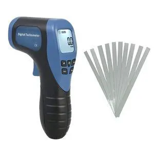 Handheld Digital Laser Tachometer Non-Contact RPM Meter Motor Speed Gauge Gun Measuring Range: 2.5-99999RPM with 10 Reflective Tapes Handheld Digital Laser Tachometer Non-Contact RPM Meter Motor Speed Gauge Gun Measuring Range: 2.5-99999RPM with 10 Reflective Tapes