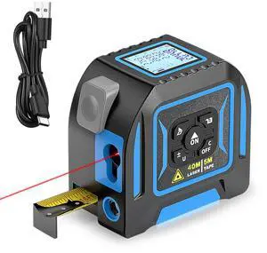 2-in-1 Laser Tape Measure, 130 Ft Laser Distance Meter and 16 Ft Self-Locking Measuring Tape, USB-C Rechargeable Digital Measuring Tape with Area, Volume & Pythagorean for Home Projects 2-in-1 Laser Tape Measure, 130 Ft Laser Distance Meter and 16 Ft Self-Locking Measuring Tape, USB-C Rechargeable Digital Measuring Tape with Area, Volume & Pythagorean for Home Projects