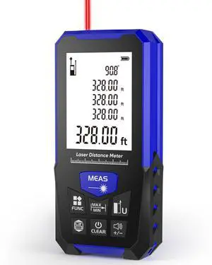 Laser Measuring Tool, 328ft Laser Measure with Level, for Area, Volume and Pythagoras Measurement, Indoor Outdoor, Battery Included Laser Measuring Tool, 328ft Laser Measure with Level, for Area, Volume and Pythagoras Measurement, Indoor Outdoor, Battery Included