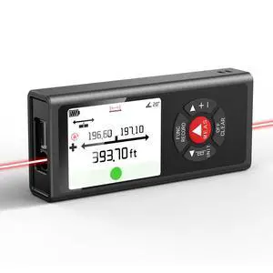 Dual Laser Distance Measuring Tool 393Ft Full Room Width from Anywhere in One Press, No Helper, Angle Sensor, Level Bubble,10 Modes, IP54, USB-C Rechargeable Aluminum Dual Laser Distance Measuring Tool 393Ft Full Room Width from Anywhere in One Press, No Helper, Angle Sensor, Level Bubble,10 Modes, IP54, USB-C Rechargeable Aluminum