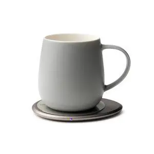 Ui 3 Self-Heating Mug Set Soft Gray | 12 fl oz / 355 mL Ceramic Coffee & Tea Mug Set with Heating Pad Ui 3 Self-Heating Mug Set Soft Gray | 12 fl oz / 355 mL Ceramic Coffee & Tea Mug Set with Heating Pad