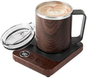 Coffee Mug Warmer &Mug Set for Desk, Smart Coffee Cup Warmer with 16oz Heated Mug, Cup Heater with Auto Shut Off for Office/Home, Coffee Gifts for Men&Women, for Dad, Wood Coffee Mug Warmer &Mug Set for Desk, Smart Coffee Cup Warmer with 16oz Heated Mug, Cup Heater with Auto Shut Off for Office/Home, Coffee Gifts for Men&Women, for Dad, Wood