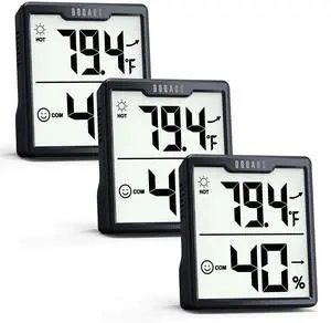 3 Pieces Digital Hygrometer Indoor Thermometer Humidity Meter with Accurate Temperature and Humidity Monitor for House, Baby Room, Greenhouse, Incubator - Battery Included 3 Pieces Digital Hygrometer Indoor Thermometer Humidity Meter with Accurate Temperature and Humidity Monitor for House, Baby Room, Greenhouse, Incubator - Battery Included