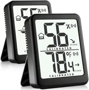 2 Pack Room Thermometer Small Hygrometer Indoor Humidity Monitor Sensor, Digital Temperature and Humidity Meter Gauge for Home, Baby Nursery, Reptile, Greenhouse - Battery Included 2 Pack Room Thermometer Small Hygrometer Indoor Humidity Monitor Sensor, Digital Temperature and Humidity Meter Gauge for Home, Baby Nursery, Reptile, Greenhouse - Battery Included
