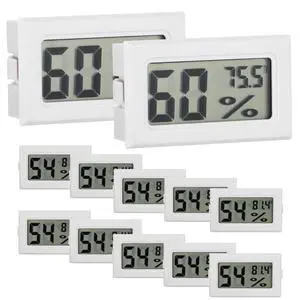 12 Pack Mini Hygrometer Digital Electronic Temperature Humidity Meters Gauge Indoor Thermometer Hygrometer LCD Display Fahrenheit () for Guitar Case,Greenhouse, Garden, Cellar, Closet (White) 12 Pack Mini Hygrometer Digital Electronic Temperature Humidity Meters Gauge Indoor Thermometer Hygrometer LCD Display Fahrenheit () for Guitar Case,Greenhouse, Garden, Cellar, Closet (White)