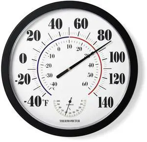 Indoor Outdoor Thermometer Wall Large Numbers Thermometer No Battery 10" Hanging Digital Weather Hygrometers for Home Garden Outside Patio Decor (Black) Indoor Outdoor Thermometer Wall Large Numbers Thermometer No Battery 10" Hanging Digital Weather Hygrometers for Home Garden Outside Patio Decor (Black)